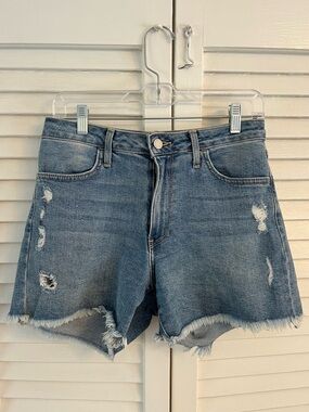 Just Black - Mid-Rise Distressed Denim Shorts